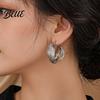 Minimalist Geometric Jewelry 1 Pair Twisted Hoop Earrings for Women
