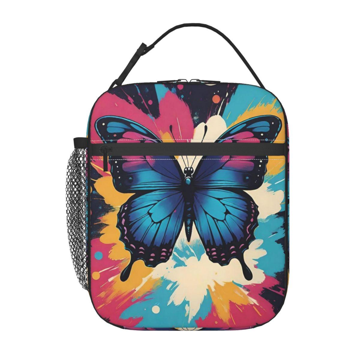 

Vibrant Graffiti Butterfly Design Insulated Lunch Bag for Women Kids Leakproof Food Boxes Thermal Lunch Box Tote One Size