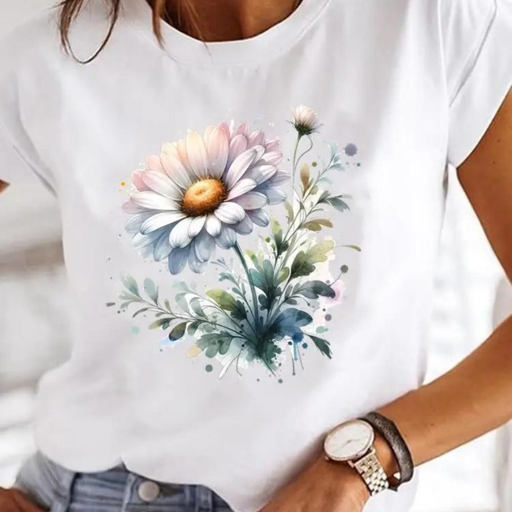 Butterfly Trend 90s Casual Top Clothes Female Short Sleeve Print Tshirts Fashion Oneck T Clothing for Women Graphic Tee