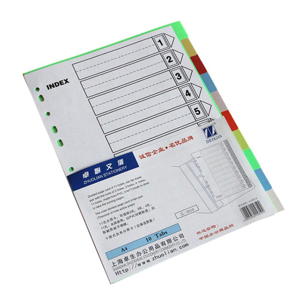2x A 4 File Dividers Multifunctional Index Dividers Folder Dividers for Students