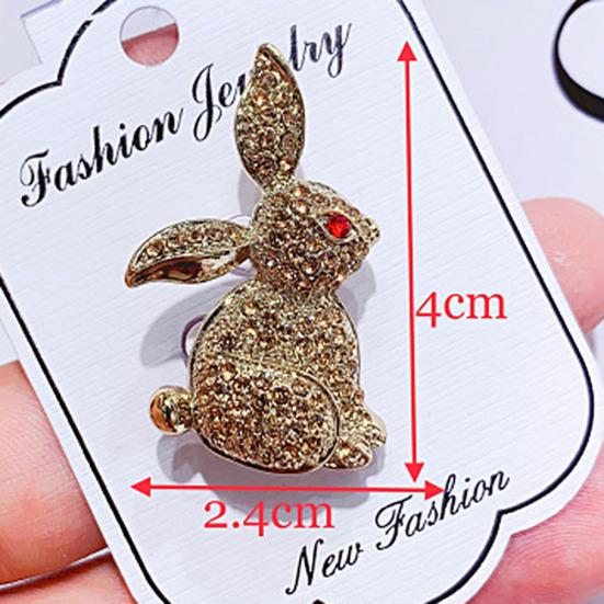 Women Rhinestone Inlaid Fox Butterfly Rabbit Animal Brooch Pin Corsage Jewelry