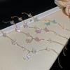 Zircon Plate Butterfly Pendant Charm Bracelet Niche Design Cool Chic Sweet Style Light Luxury High-End Feel Jewelry Women's Gift
