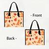 Cute Squirrel Leaf Printed Tote Bag Autumn Style Daily Use Portable Casual Handbag For Women