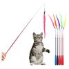 5 Stück Bunte Katzen-Teaser-Stab Stange Jagdspielzeug Ersatz Nachfüllung Plüschwürmer Haustier Katze Necken Interaktives Training Spielstock Spielzeug