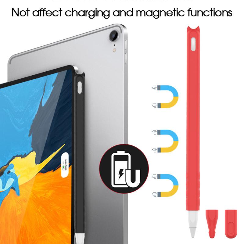Soft Silicone Case For Apple Pencil 2 generation Pen Case Ipad Stylus Anti-drop And Non-slip Protective Shell Cover Accessories