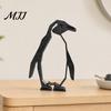 Hohle Design Pinguin Geometrische Figur, Schwarzes Ornament, 3D Gedruckte Moderne Dekoration Abstrakte Kunst Statue für Zuhause Büro Schreibtisch Dekoration