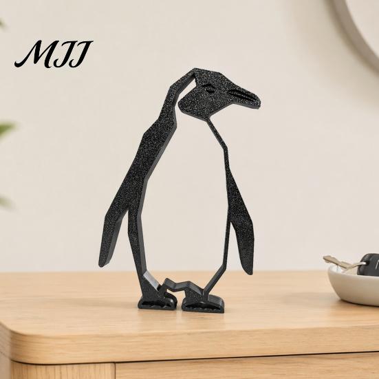 Hohle Design Pinguin Geometrische Figur, Schwarzes Ornament, 3D Gedruckte Moderne Dekoration Abstrakte Kunst Statue für Zuhause Büro Schreibtisch Dekoration