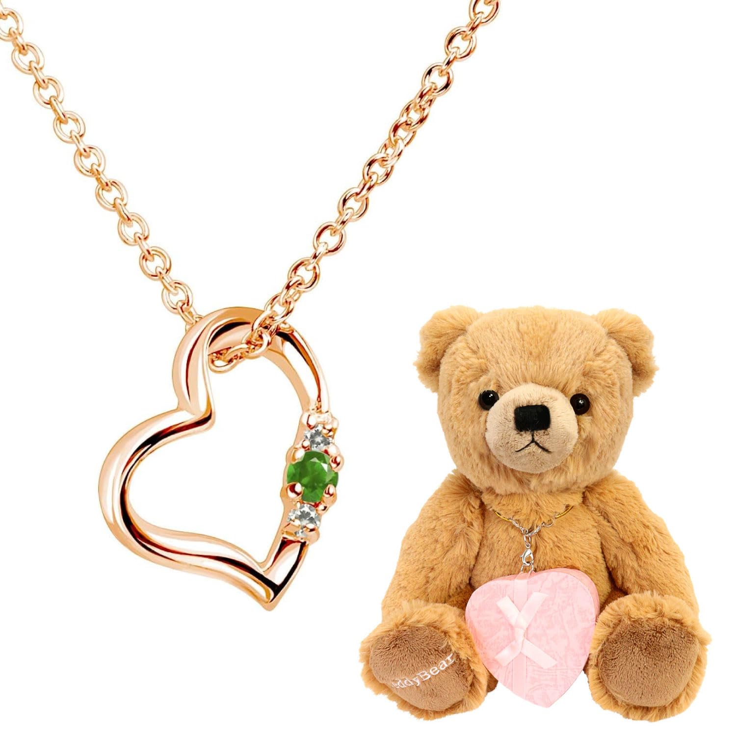 

Ожерелье с натуральным бриллиантом Love Heart Pink Color Emerald Teddy Bear Brown [Sears] Женское (Может) 1491p-tdt-01-b5