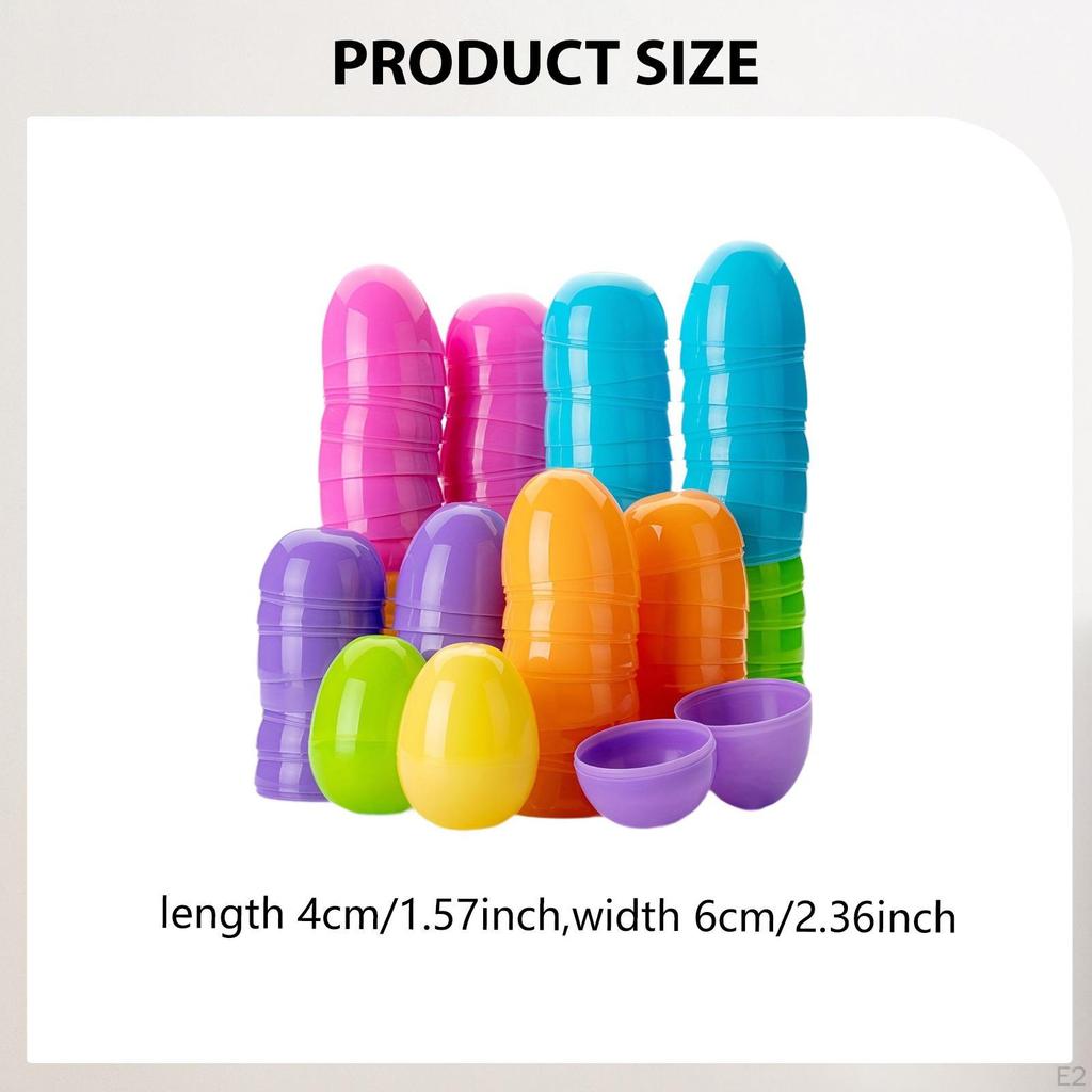 100Pcs Fillable Easter Eggs Basket Stuffers Colorful Practical Goodie Bag Fillers with Hinge