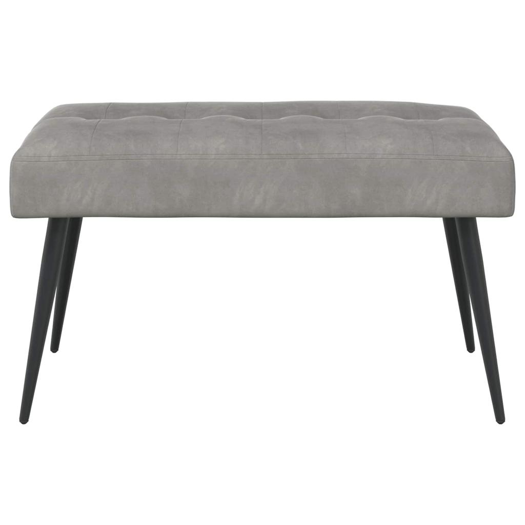 Button Tufted Bench Light Gray 80 x 40 x 46 cm Velvet