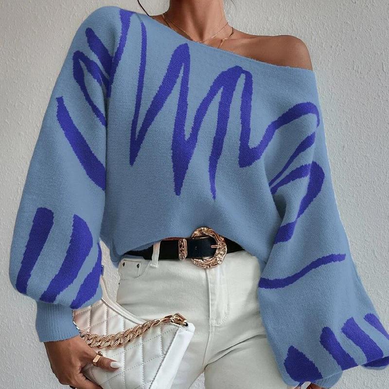 Women's European and American Lantern Sleeve Pullover Sweater