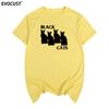 Black Cat Short Sleeve Tshirt Cotton Unisex T Shirt New Tee Tshirt Unisexs Unisex Fashion