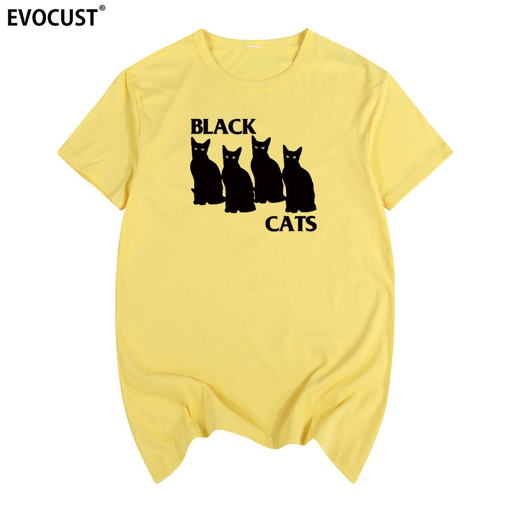 Black Cat Short Sleeve Tshirt Cotton Unisex T Shirt New Tee Tshirt Unisexs Unisex Fashion
