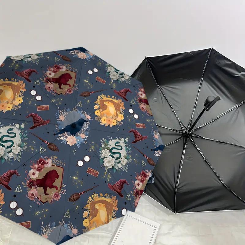 1PC Warner Hogwarts School of Witchcraft and Wizardry Umbrella-8-Rib Reinforced, Automatic Open, Lightweight-A109