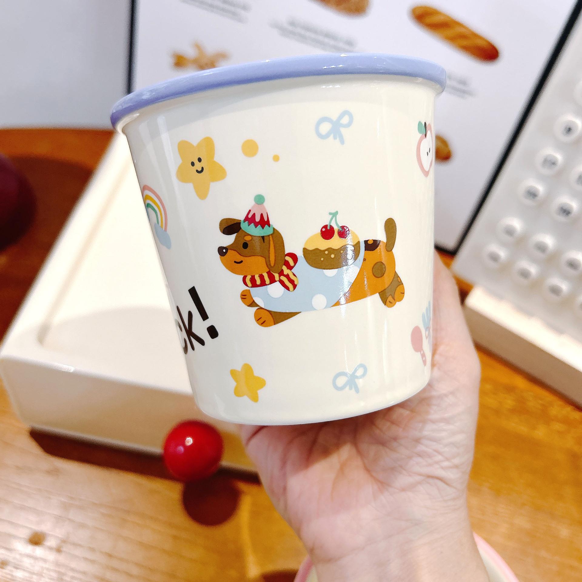 

Cute Puppy Thickened Coffee Cup Water Cup Household Cartoon Paper Cup Shape Hand Holding Cup Ceramic Cup Mug Mug 340ml