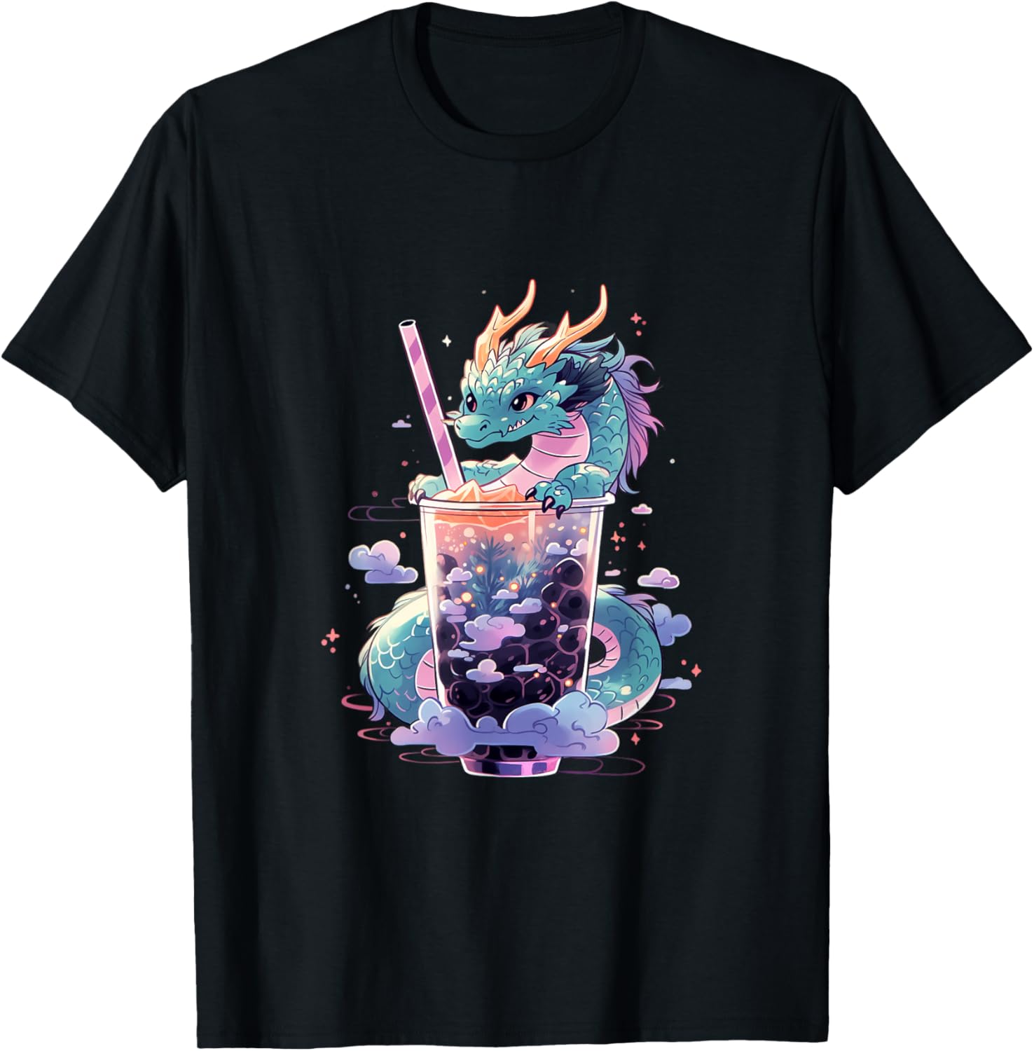 Dragon Boba Tea Bubble Tea Anime Kawaii T-Shirt XL