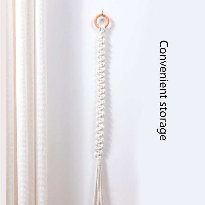 Handmade Weave Curtain Tiebacks Curtain Holder Clip Buckle Rope Straps Easy Installation Traditional Cloud Designing