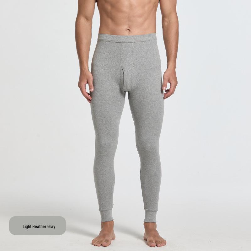 

Мужские брюки-базовый слой из 100% чистого хлопка, теплые, для осени/зимы L светло-серый