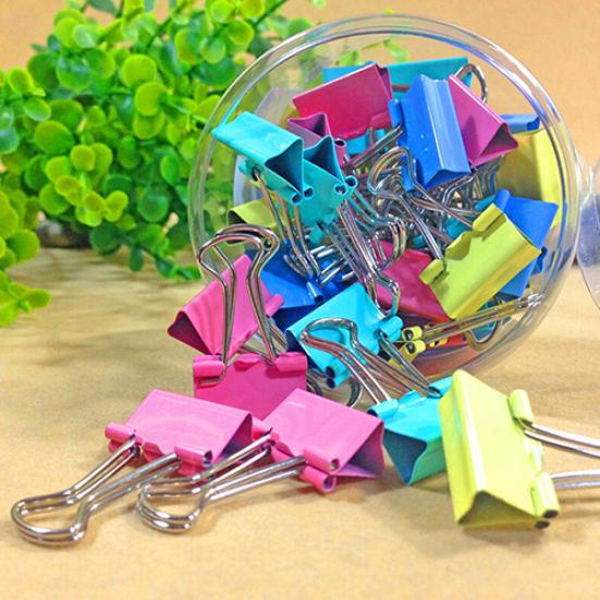 1 Bakje Diverse Kleuren Metalen Papierklemmen Kantoor Document Bestand Ticket Binder Clips
