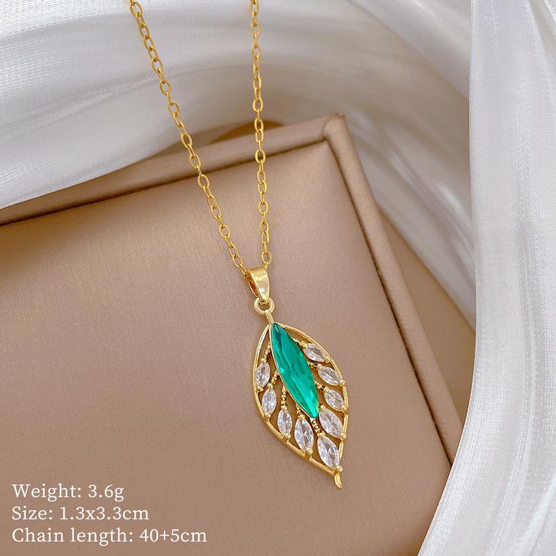 Multi-Element Style Copper Micro-Inlaid Necklace Combination Female Real Gold Electroplated Exquisite Collarbone Chain