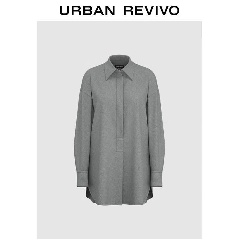 UR Women s Textured Loose-Fit Lapel Blouse S