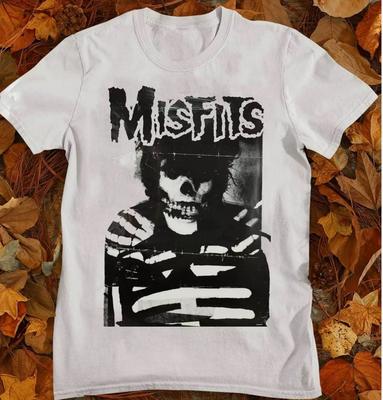 Vintage MISFITS Original Klassisk Dödskalle T-shirt Vit Storlek