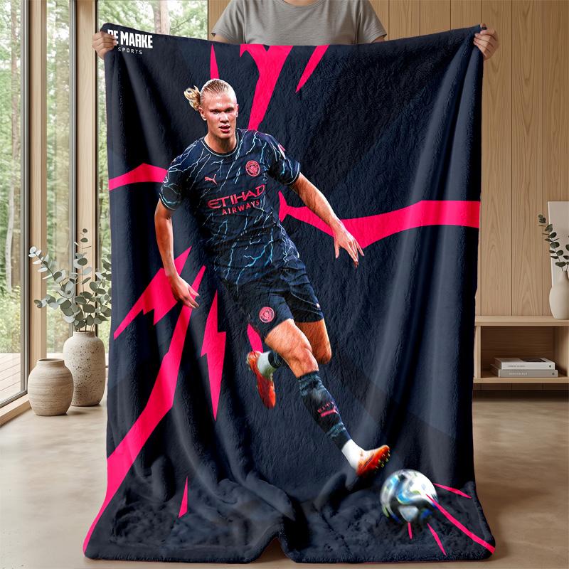 Erling Haaland Theme blanket Soft Flannel Blanket Plush Throw Blanket Cozy Sofa Bed Blanket for Home Decor