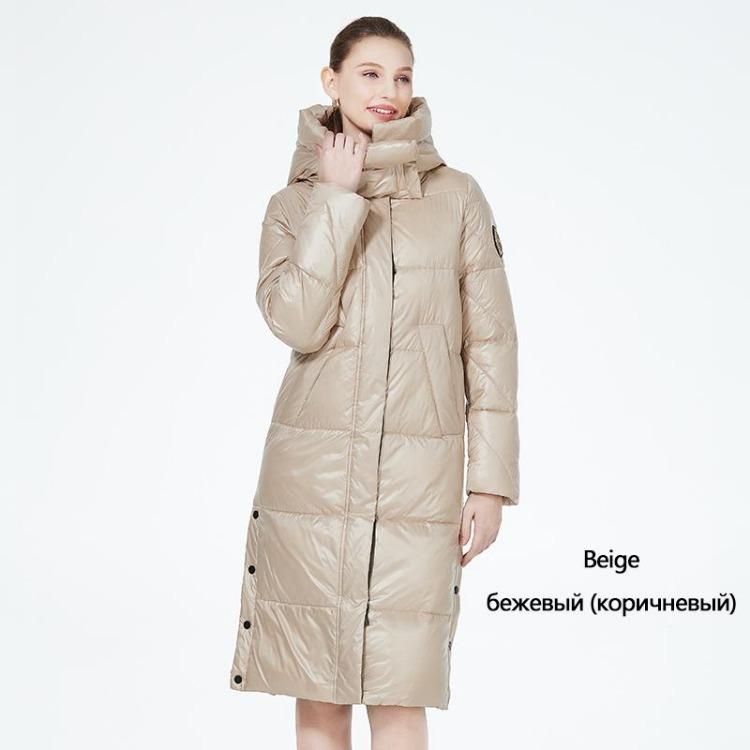 

ICEbear Жіноча Зимова Куртка 2023 Модна Парка з Капюшоном Теплий Пуховик Високоякісний Стьобаний Жіночий Верхній Одяг GWD20155D 50 кістяний