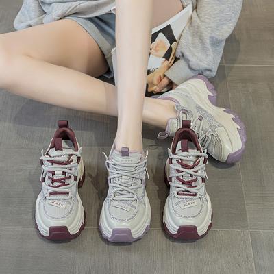 At the Beginning of the Spring, the New Super-fire Thick-soled Inner Height-increasing Women's Shoes Casual Sports Shoes Rhinestone Shoes Dad Shoes