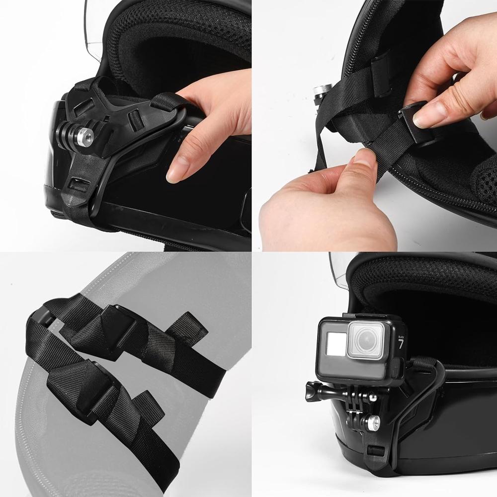 Motorcykelhjälm Hakfäste Remhållare för GoPro 13 12 11 10 9 Insta360 SJCAM SJ4000 AKASO DJI OSMO Actionkamera Tillbehör