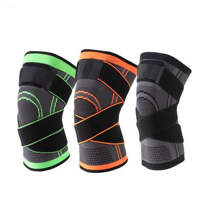 Sports Knitting Basketball Knee Pads and Leg Guards for Outdoor Cycling with Elastic Breathability Adjustable Straps and Anti-slip Features