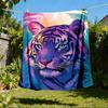 1pc Tiger Print Print Outdoor Blanket, Lightweight Polyester,