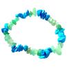 Elastic Bracelet with Blue Howlite and Aventurine Chips Pearls - 50mm