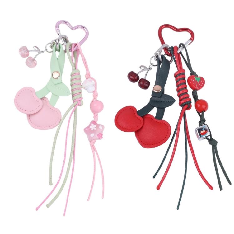 Einzigartiger Kirschanhänger zur Dekoration von Rucksäcken und Taschen Künstlerische Seildetails Schlüsselanhänger für Geburtstag Jahrestag Valentinstag