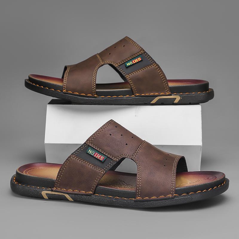 Fashion CYYTL Mens Summer Slippers Casual Shoes Beach Sandals Outdoor Slides Walking Comfort Leather Luxury Designer Lightweight Fashion