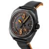 AVI-8 Bell X-1 Machbuster Rubber And Leather Strap Jet Black Dial Automatic AV-4115-04 Men's Watch
