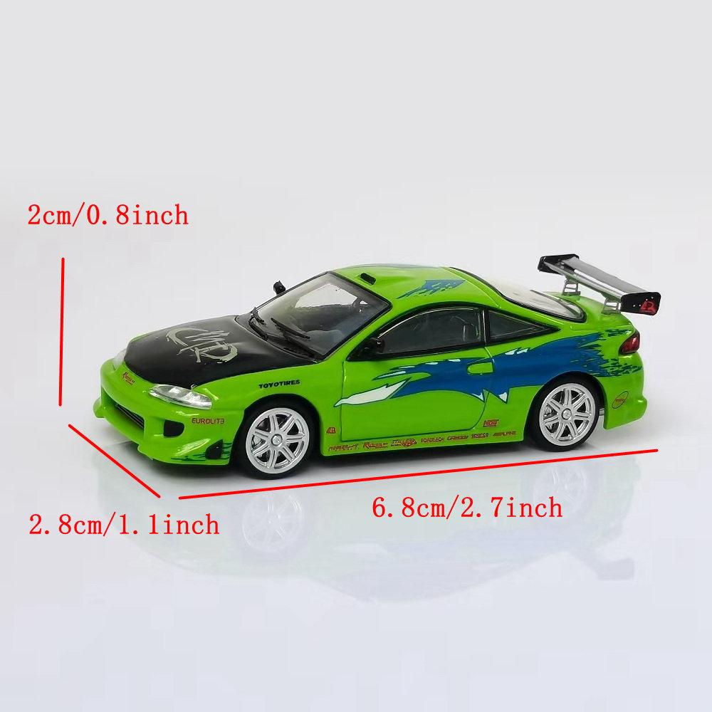 TSD 1:64 Scale Eclipse Alloy Diecast Car Model Mini Sports Vehicle Collectible Toy Car for Hobbyist Collection Display Gift