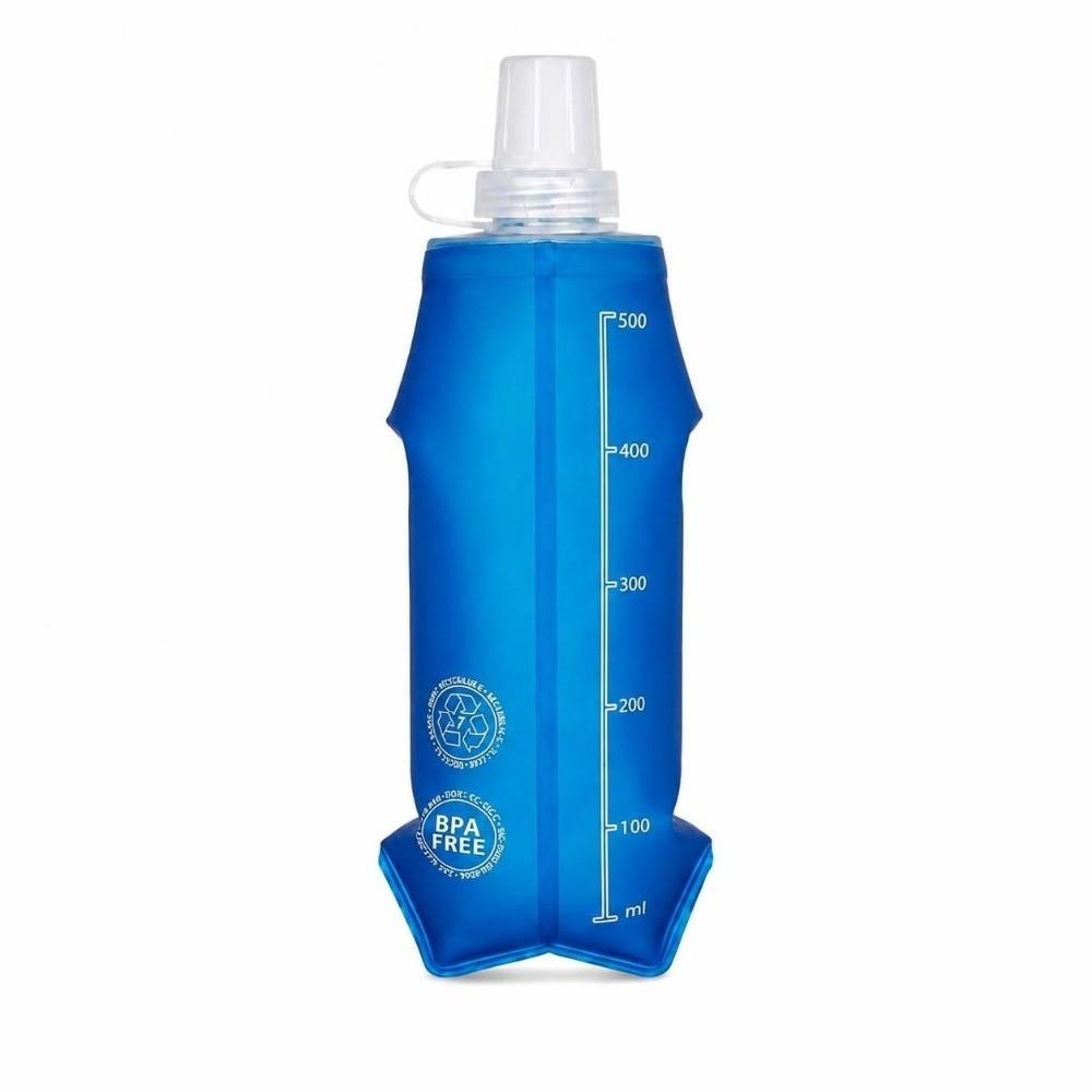 2 Pack TPU Hydration Bladder Bag 500ml Drink Containers Collapsible Soft Water Bottles Hiking