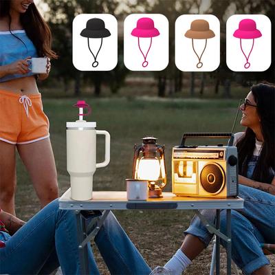 3Pcs Silicone Hat Straw Cap Cute Hat Shape Straw Topper Reusable Straw Tip Protector Cap Mug Accessory Gift Straw Cap