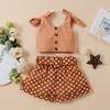 Toddler Baby Girls Sleeveless Solid Tops+ Love Printed Shorts Outfits Clothes