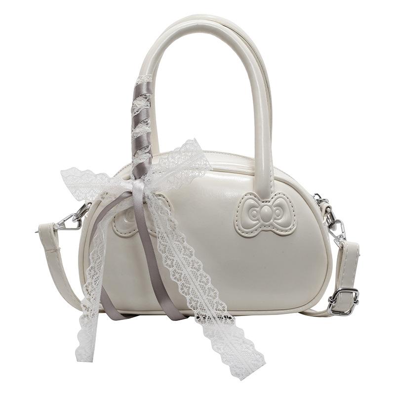 Sweet bow portable small bag women's new fashion commuter bowling bag summer versatile messenger bag