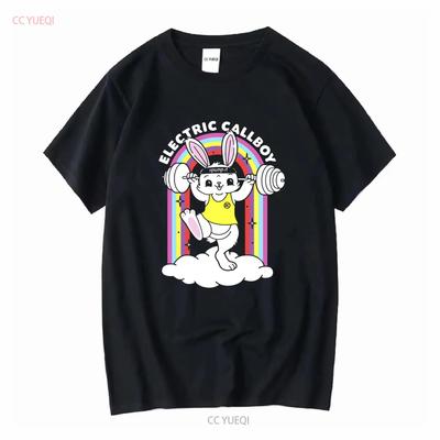 Nuovo con etichette Callboy Elettrico Conigli T-shirt manica lunga o corta vintage Grafica lavata Top elasticizzato Per l'uso quotidiano Comodo