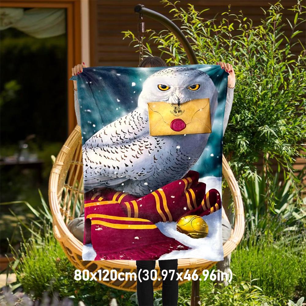 

1pc Hogwarts envelope snowy owl Outdoor Flannel Throw Blanket All Season Soft Warmth,Home Decor 1031013 80x120cm
