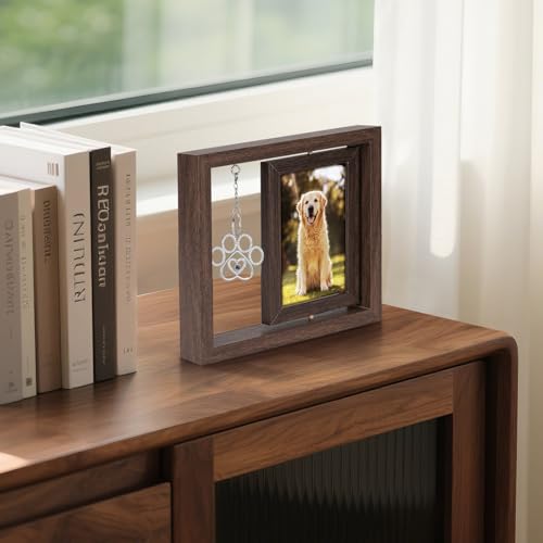 Uross Photo Frame, Pet Photo Print, Memorial, Personalized Gift, Uross Dog Memorial Gift, Pet Memorial, Dog Condolence Gift, Rotating Wooden Dog Memor