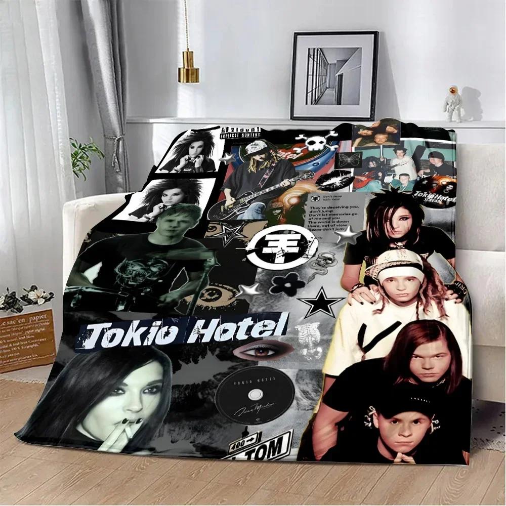 Tokio Hotel Rocková kapela Bill Kaulitz Tištěná deka Piknikové deky Teplá deka Měkká a pohodlná deka Domácí cestovní dárek
