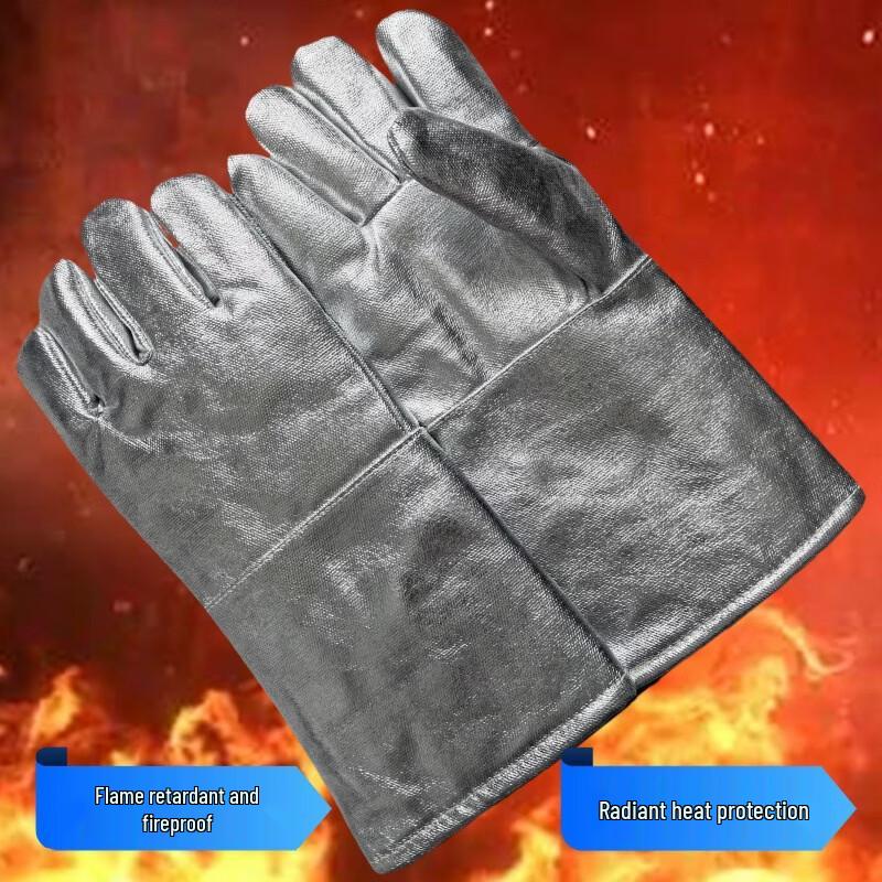 Tingbai G538KE Heat-Resistant Aluminized Aramid Gloves