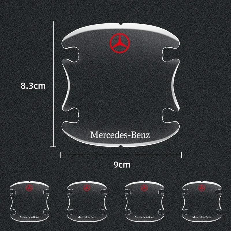 4 Stück Transparente Auto-Türgriffschalen-Aufkleber für Mercedes Benz C180 C200 C260 C300 W108 W124 W126 W140 W168 W169 Zubehör