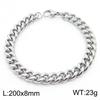 Jewelry Side Flat Chain Stainless Steel Chain, Simple Titanium Steel Men's Trend Hip-hop Bracelet Accessories