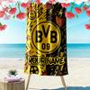 Custom Name Borussia Dortmund Print Beach Towel, Large Soft Quick Dry Towel for Beach Camping Swimming