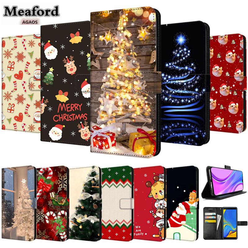 Cover For Xiaomi Poco F7 F 7 Relief Stand Book Flip Leather Case Merry Christmas Magnetic Wallet Protector Redmi Turbo 4 Pro